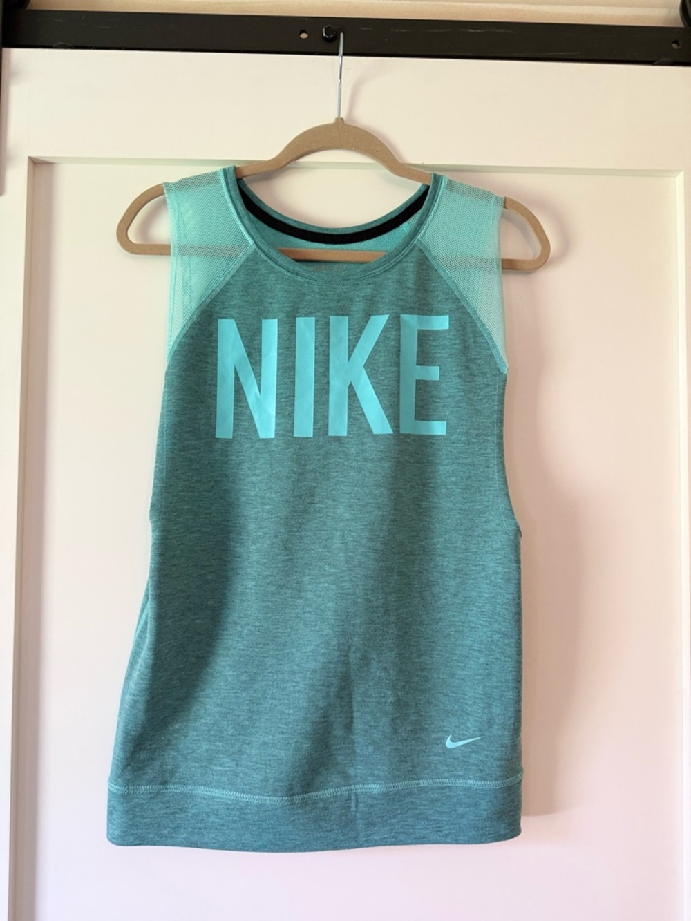Nike Teal & Aqua Mesh Logo Muscle Tank
